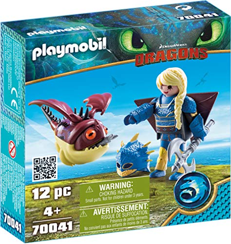 PLAYMOBIL DreamWorks Dragons HIPO Y Desdentao con Bebé Dragón, A Partir De 4 Años (70037) + Astrid con Globoglob