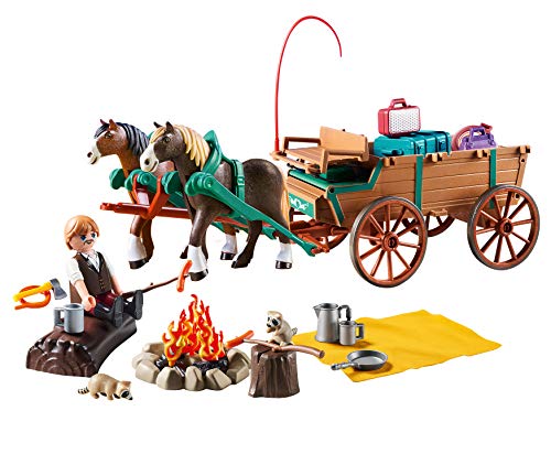 PLAYMOBIL DreamWorks Spirit Papá de Fortu y Carruaje, a Partir de 4 Años (9477)