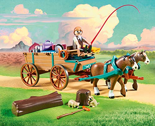 PLAYMOBIL DreamWorks Spirit Papá de Fortu y Carruaje, a Partir de 4 Años (9477)