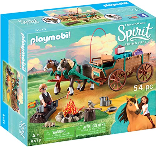 PLAYMOBIL DreamWorks Spirit Papá de Fortu y Carruaje, a Partir de 4 Años (9477)