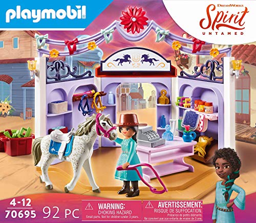 PLAYMOBIL DreamWorks Spirit Untamed 70695 Miradero Tienda Hípica, A Partir de 4 años