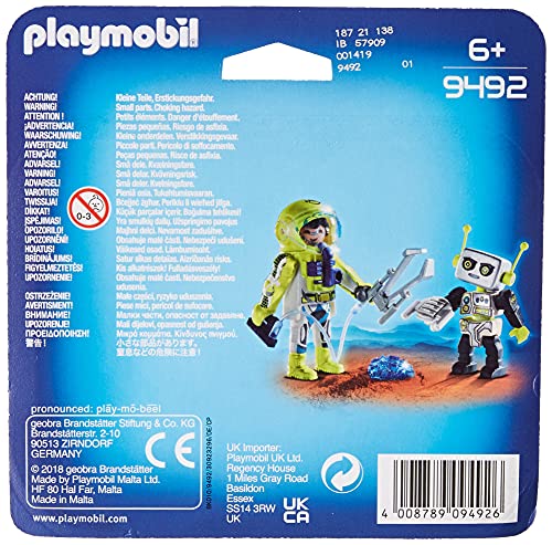 PLAYMOBIL- Duo Pack Astronauta y Robot Juguete, Multicolor (geobra Brandstätter 9492)