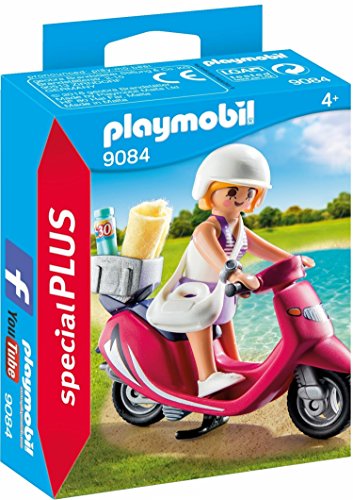 PLAYMOBIL Especiales Plus- Bricks Mujer con Scooter, Color Blanco, única (9084)