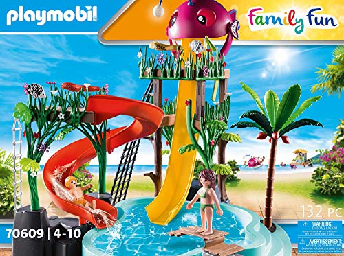 Playmobil Family Fun 70609 Aqua Park con toboganes, para Jugar con Agua, a Partir de 4 años