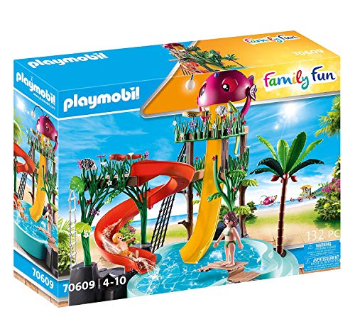 Playmobil Family Fun 70609 Aqua Park con toboganes, para Jugar con Agua, a Partir de 4 años