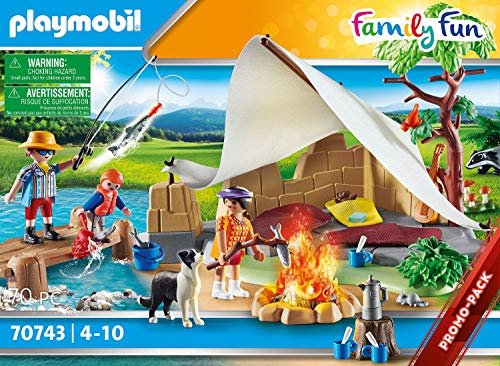 PLAYMOBIL Family Fun 70743 - Familia de Viaje de Camping (4 años)