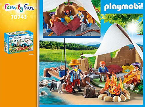 PLAYMOBIL Family Fun 70743 - Familia de Viaje de Camping (4 años)