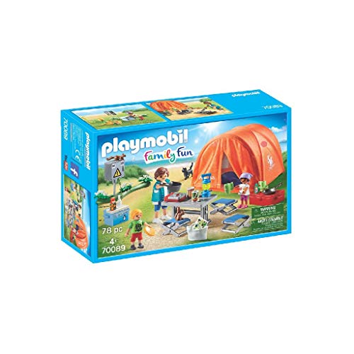 PLAYMOBIL Family Fun Caravana De Verano, A Partir De 4 Años (70088) + Family Fun 70089 Tienda De Campaña, A Partir De 4 Años