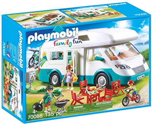 PLAYMOBIL Family Fun Caravana De Verano, A Partir De 4 Años (70088) + Family Fun 70089 Tienda De Campaña, A Partir De 4 Años