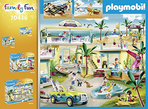 Playmobil - Family Fun Conjunto de Figuritas, Coche de Playa con Canoa, Multicolor (70436)