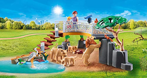 PLAYMOBIL Family Fun Recinto Exterior de Leones, A partir de 4 años (70343)