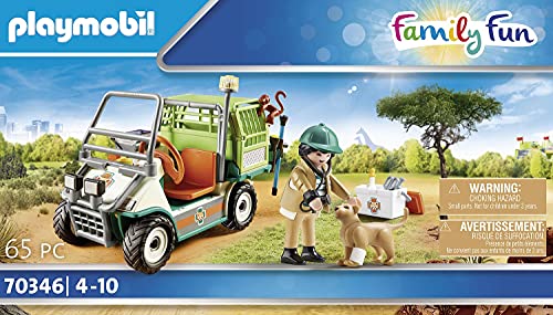 PLAYMOBIL Family Fun Veterinario de Zoo con Coche Médico, A partir de 4 años (70346)