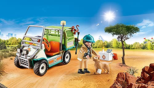 PLAYMOBIL Family Fun Veterinario de Zoo con Coche Médico, A partir de 4 años (70346)