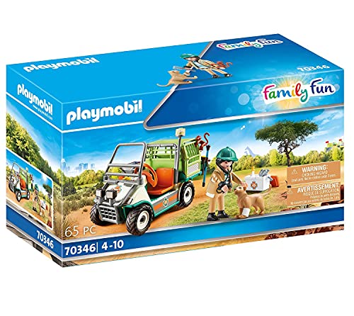 PLAYMOBIL Family Fun Veterinario de Zoo con Coche Médico, A partir de 4 años (70346)