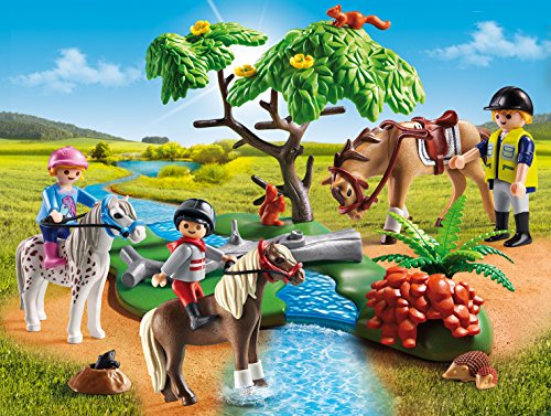 PLAYMOBIL Granja de Ponis - Paseo de Ponis en el Campo (6947), Multicolor