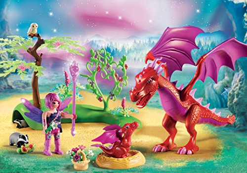 PLAYMOBIL Hadas- Dragón con Bebé, única (9134)