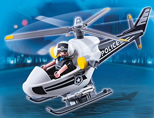 PLAYMOBIL- Helicóptero de Policía Playset, Color, Miscelanea (5916)