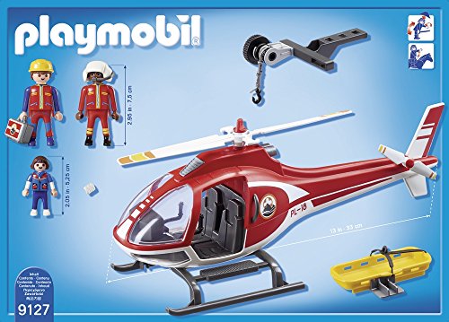 PLAYMOBIL- Helicóptero de Rescate de Montaña, única (9127)