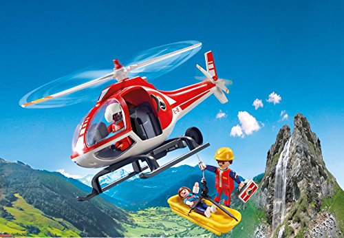 PLAYMOBIL- Helicóptero de Rescate de Montaña, única (9127)