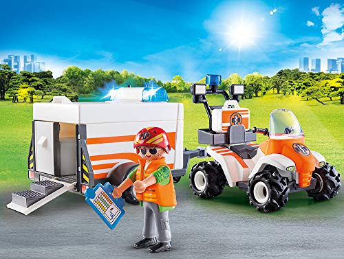 PLAYMOBIL Life City Quad Rescate+Remolque, Color carbón (70053)