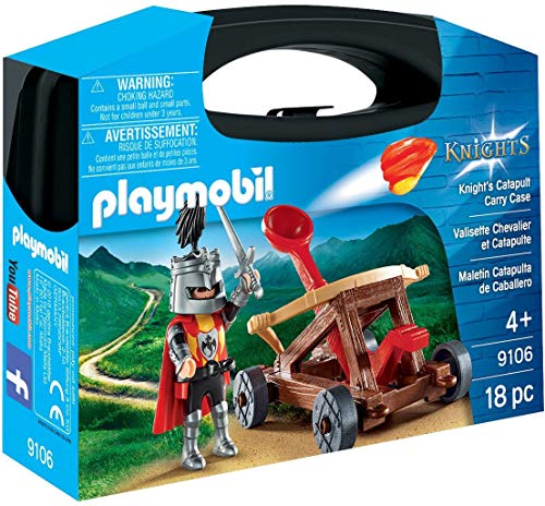 PLAYMOBIL- Maletín Catapulta de Caballero, Multicolor, única (9106)