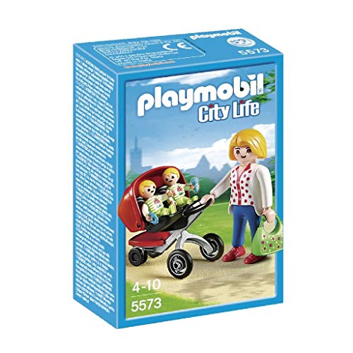 PLAYMOBIL Maletín Grande Picnic Familiar, única (9103) + Guardería Mamá con Carrito de Gemelos, Playset (5573)