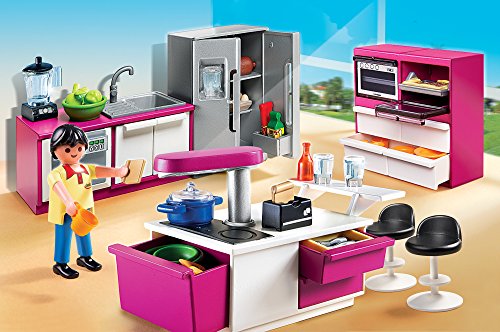 PLAYMOBIL Mansión Moderna de Lujo - Cocina de diseño Abierto, playset (5582)