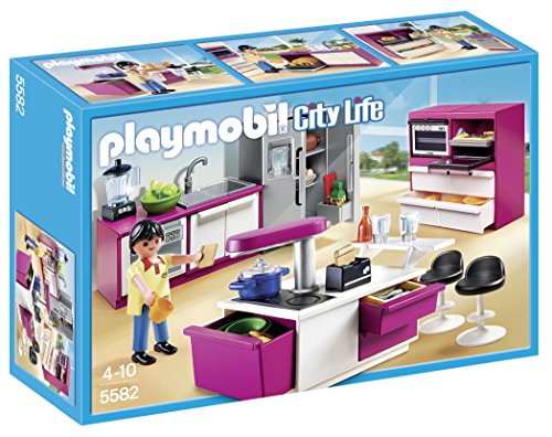 PLAYMOBIL Mansión Moderna de Lujo - Cocina de diseño Abierto, playset (5582)