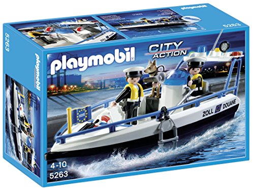 PLAYMOBIL Mercancías y Aeropuerto - Lancha de vigilancia, Playsets de Figuras de Juguete, Multicolor, 30 x 10 x 20 , (5263)