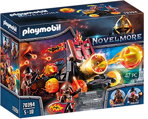 PLAYMOBIL Novelmore 70394 Catapulta de Lava de los Bandidos de Burnham, Para Niños de 4 y 10 Años de Edad