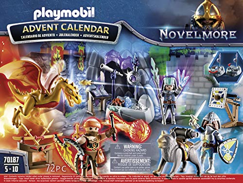 PLAYMOBIL Novelmore Calendario de Adviento Batalla por la Piedra Mágica, A partir de 5 años (70187)