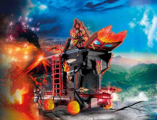 PLAYMOBIL® Novelmore Set de 5 Juegos 70390 70391 70392 70393 70394 Mina de Lava + Fortaleza Móvil + Transporte del Tesoro + Ariete de Fuego + Catapulta de Lava