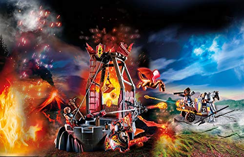 PLAYMOBIL® Novelmore Set de 5 Juegos 70390 70391 70392 70393 70394 Mina de Lava + Fortaleza Móvil + Transporte del Tesoro + Ariete de Fuego + Catapulta de Lava