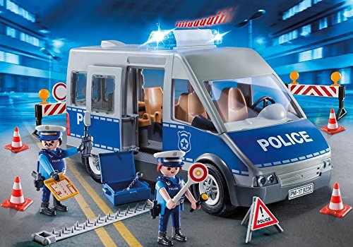 PLAYMOBIL Policía- Furgón con Control de Tráfico, única (9236)