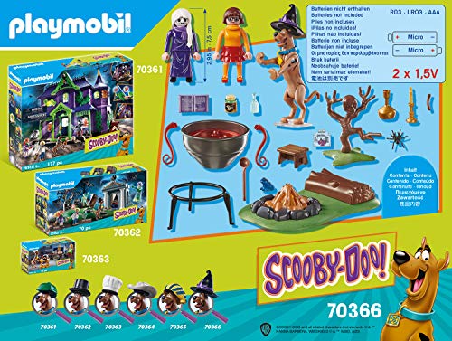 PLAYMOBIL SCOOBY-DOO! 70366 Aventura en el Caldero de la Bruja, con Efectos de Luz, A Partir de 5 Años