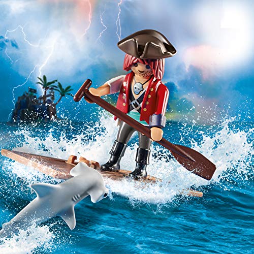 PLAYMOBIL Special Plus 70598 Pirata con río y tiburón Martillo, a Partir de 4 años