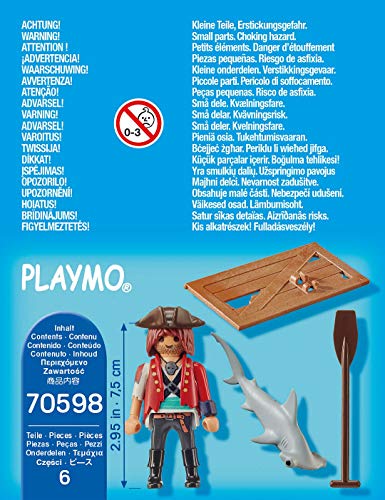 PLAYMOBIL Special Plus 70598 Pirata con río y tiburón Martillo, a Partir de 4 años