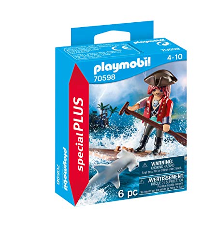 PLAYMOBIL Special Plus 70598 Pirata con río y tiburón Martillo, a Partir de 4 años