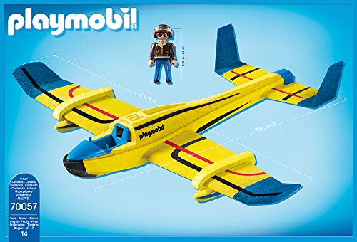 PLAYMOBIL-Sports & Action Deslizador de Lanzamiento avión acuático, Color carbón (70057)