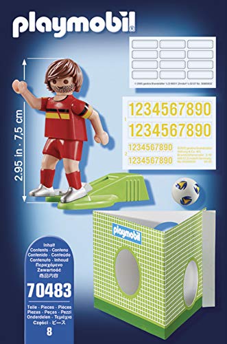 PLAYMOBIL- Sports & Action Jugador de Fútbol, Bélgica, Multicolor (70483)