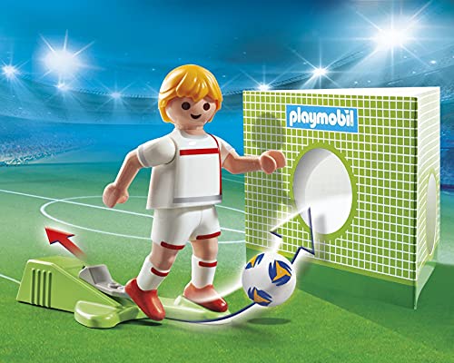 PLAYMOBIL- Sports & Action Jugador de Fútbol, Inglaterra, Multicolor (70484)