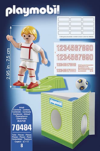 PLAYMOBIL- Sports & Action Jugador de Fútbol, Inglaterra, Multicolor (70484)