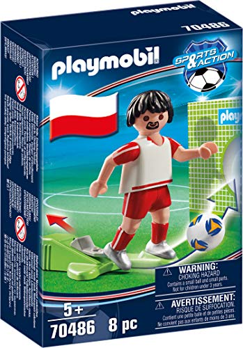 PLAYMOBIL- Sports & Action Jugador de Fútbol, Polonia, Multicolor (70486)