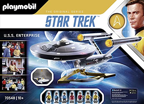 PLAYMOBIL Star Trek 70548 U.S.S. Enterprise NCC-1701, Con aplicación AR, efectos de luz y sonidos originales, De 5 a 99 años