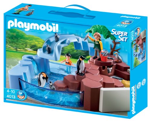 PLAYMOBIL Supersets Zoo: Set Piscina pingüinos, Playsets de Figuras de Juguete, Multicolor, 35 x 7,5 x 25 cm, (4013)