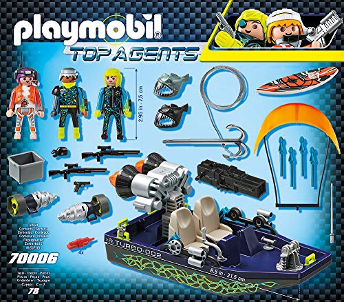 PLAYMOBIL Top Agents Team S.H.A.R.K. Nave con Arpón, A partir de 6 años (70006)