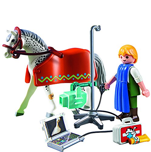 PLAYMOBIL Veterinaria - City Life Caballo con Técnico de Rayos X Juguetes y Juegos 5533