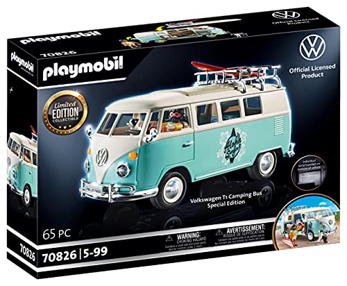 PLAYMOBIL Volkswagen 70826 VW T1 Camping Bus - Edición Especial, A partir de 5 años