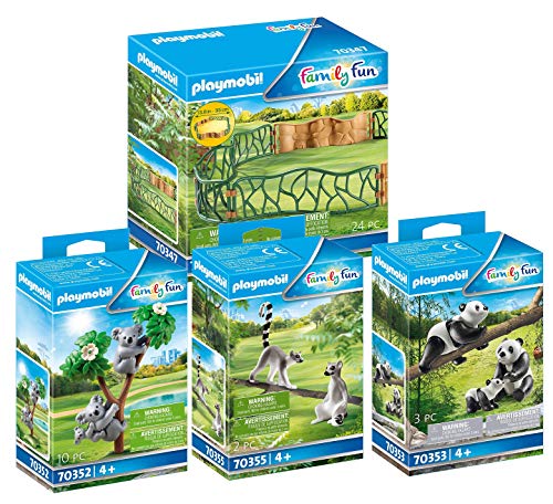 PLAYMOBIL Zoo 70347 70352 70353 70355 - Juego de 4 piezas