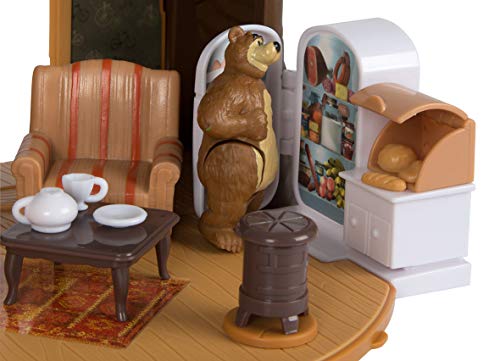 Playset Casa del Oso de Masha y el Oso con 2 figuras y accesorios (Simba 9301632)